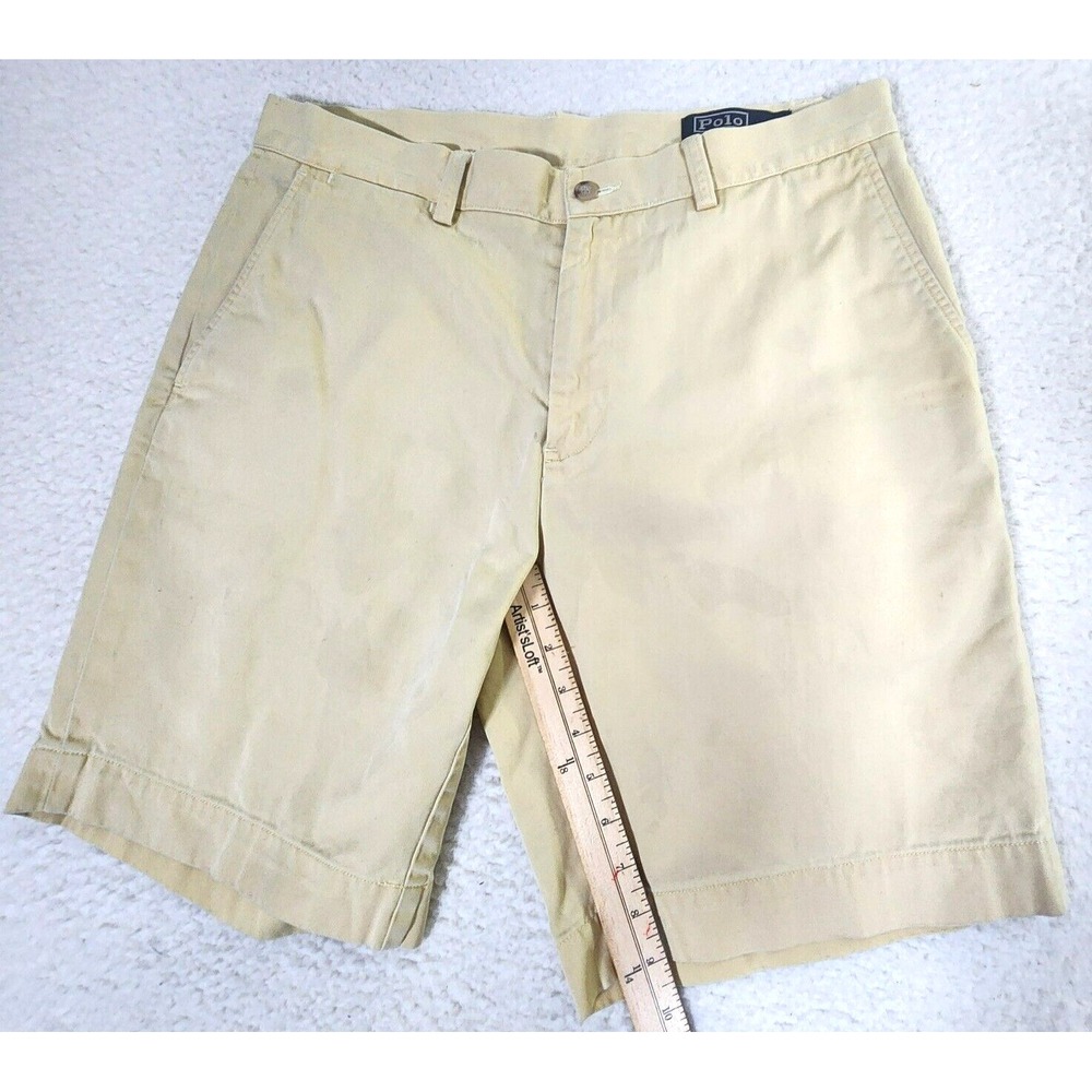Polo Ralph Lauren Classic Fit 9" Shorts Men's 33 Light Yellow Cotton Chino - Picture 8 of 12